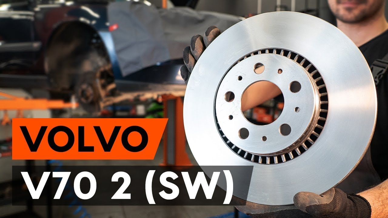 How to change front brake discs / front brake rotors on VOLVO V70 2 (SW) [TUTORIAL AUTODOC]