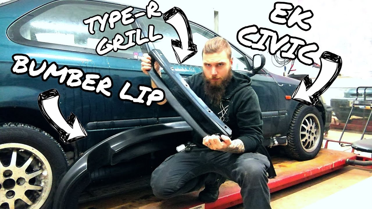 TYPE R FRONT GRILL And BUMPER LIP INSTALL - HONDA CIVIC EK HATCH