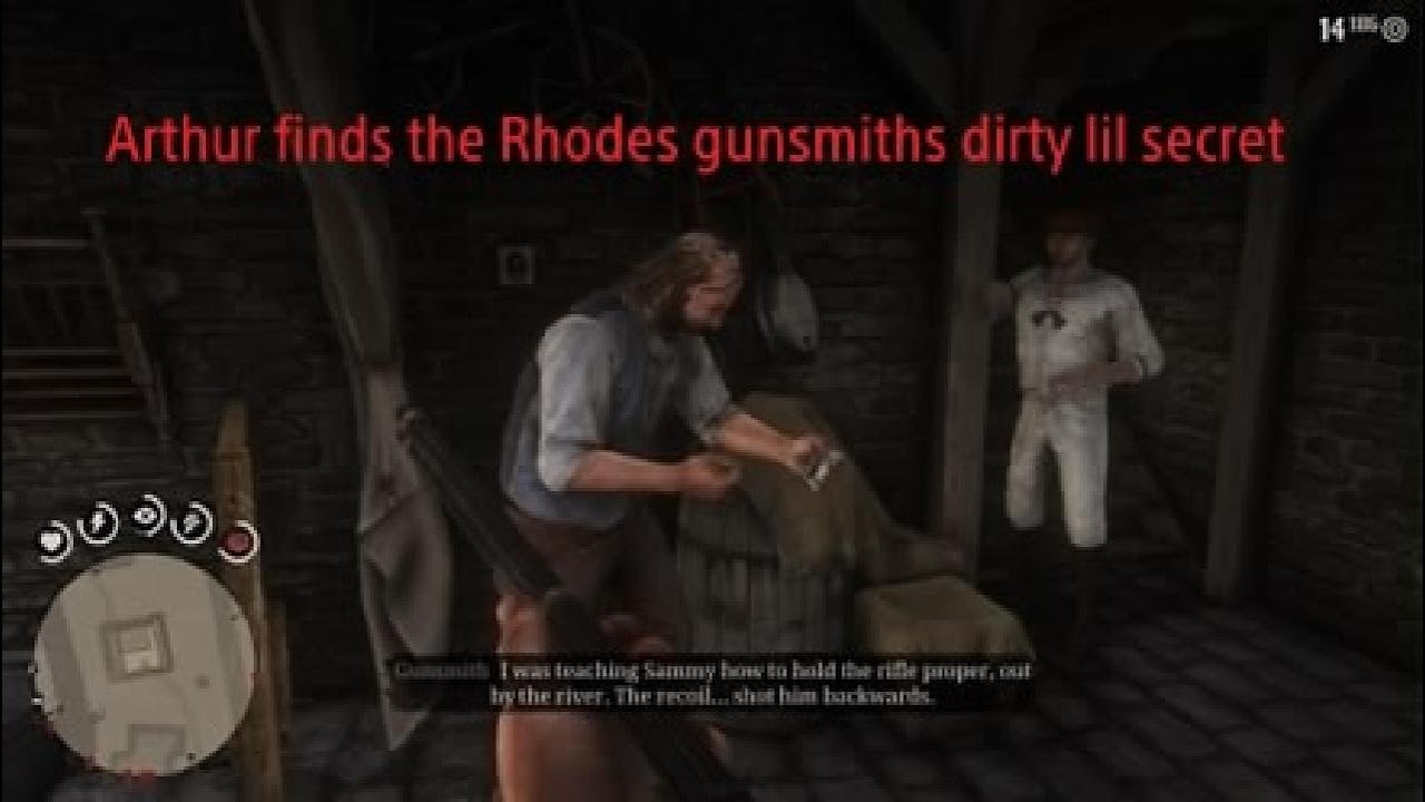 Arthur finds the Rhodes gunsmiths dirty little secret Red Dead Redemption 2