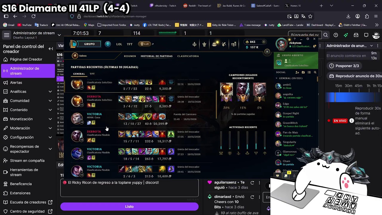 🔴 El Ricky Ricon de regreso a la toplane, intentando salir de diamante | discord!