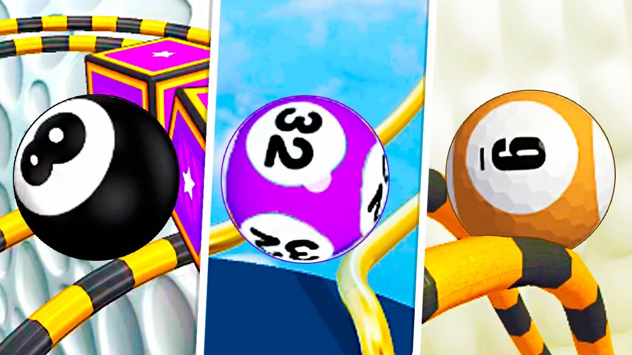 Going Balls vs Rolling Doubles vs Action Balls - Number Balls Triple Race