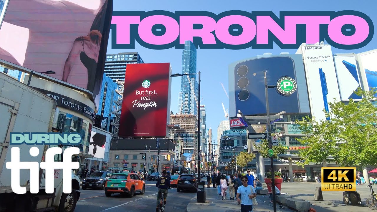 [4K] ☀️ Toronto Walking Tour – Downtown Financial District During TIFF 🎬🇨🇦