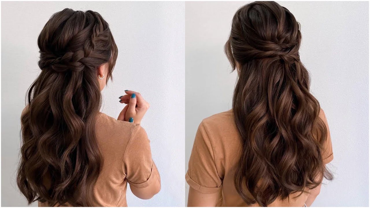 Half up half down hairstyle