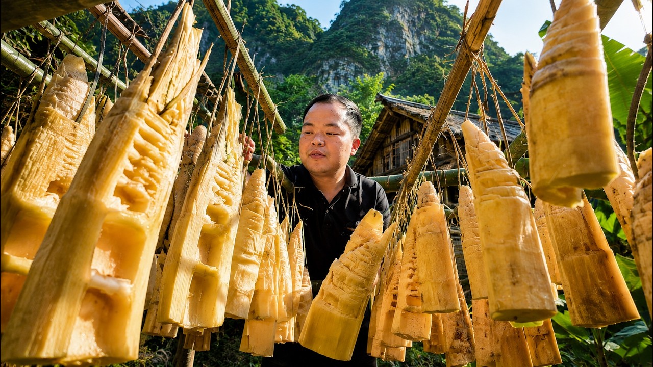 CEO Trieu Duong Harvests Bamboo Shoots and Makes Dried Bamboo Shoots for the Whole Year