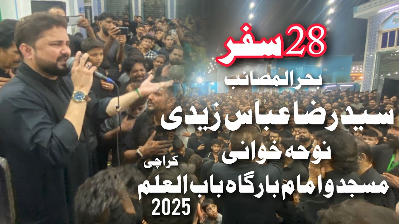 Syed Raza Abbas Zaidi | 28 Safar 2025 | Imam Bargah e Babul Ilm | Shahadat Imam Hassan | Nohay 2025