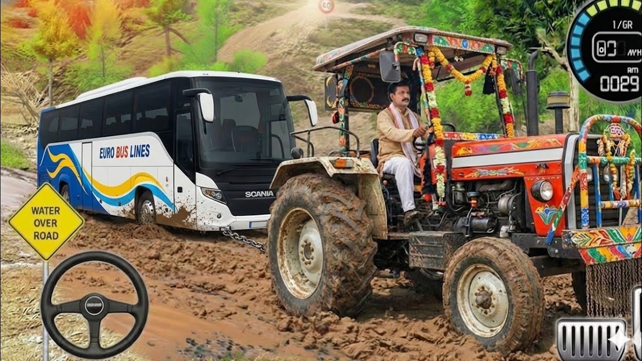 EXTREME RESCUE! 😱 Chained Truck Towing in Muddy Offroad #6 | Tractor Pulling Simulator Gameplay