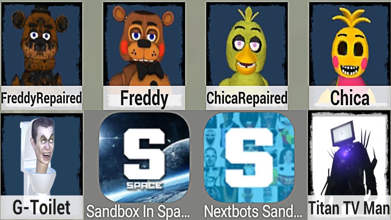 Nextbots Sandbox,FreddyRepaired,Itan TV Man,Bonnie,Nextbots In Backrooms Sandbox,Sandbox In Space