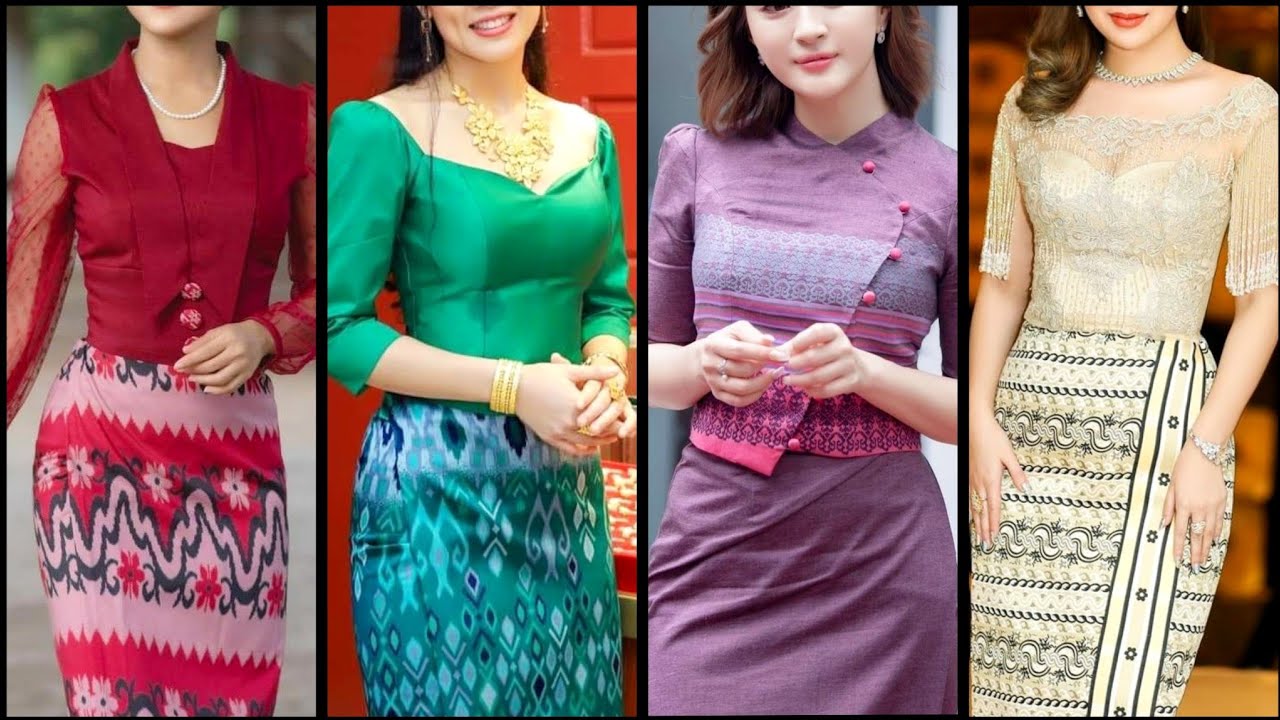 Stylish and amazing Burmese dresses  collection|Silk office wear top Myanmar dresses