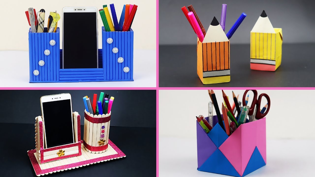 4 DIY Pen/Pencil Holder Ideas | How To Make Pen Stand at Home | Best Out of Waste