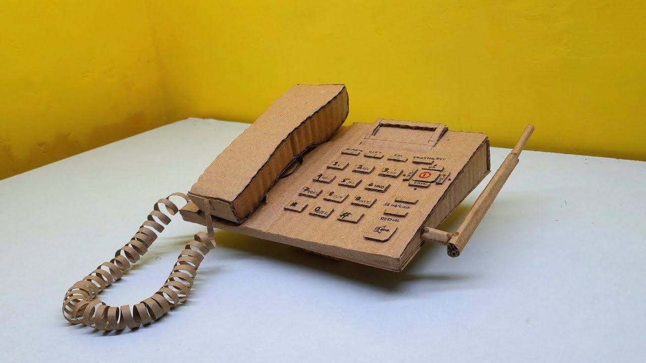How to make Landline  Phone with Cardboard || Cardboard Landline Phone