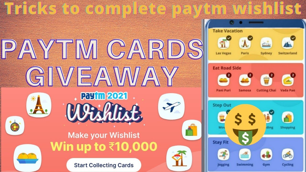 tips to complete Paytm 2021 wishlist offer|| tricks to collect all cards||win ₹10000||cards giveaway