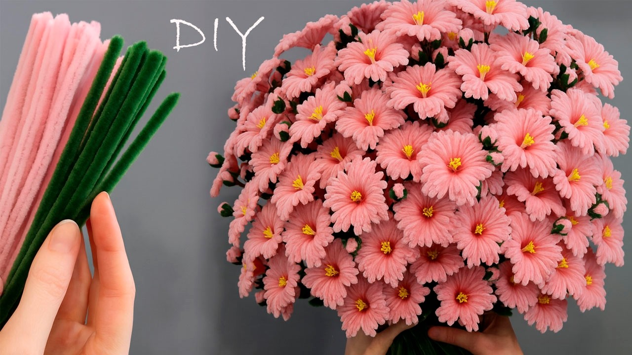 INCREDIBLE Very beautiful flowers made from pipe cleaner for Mother's Day
