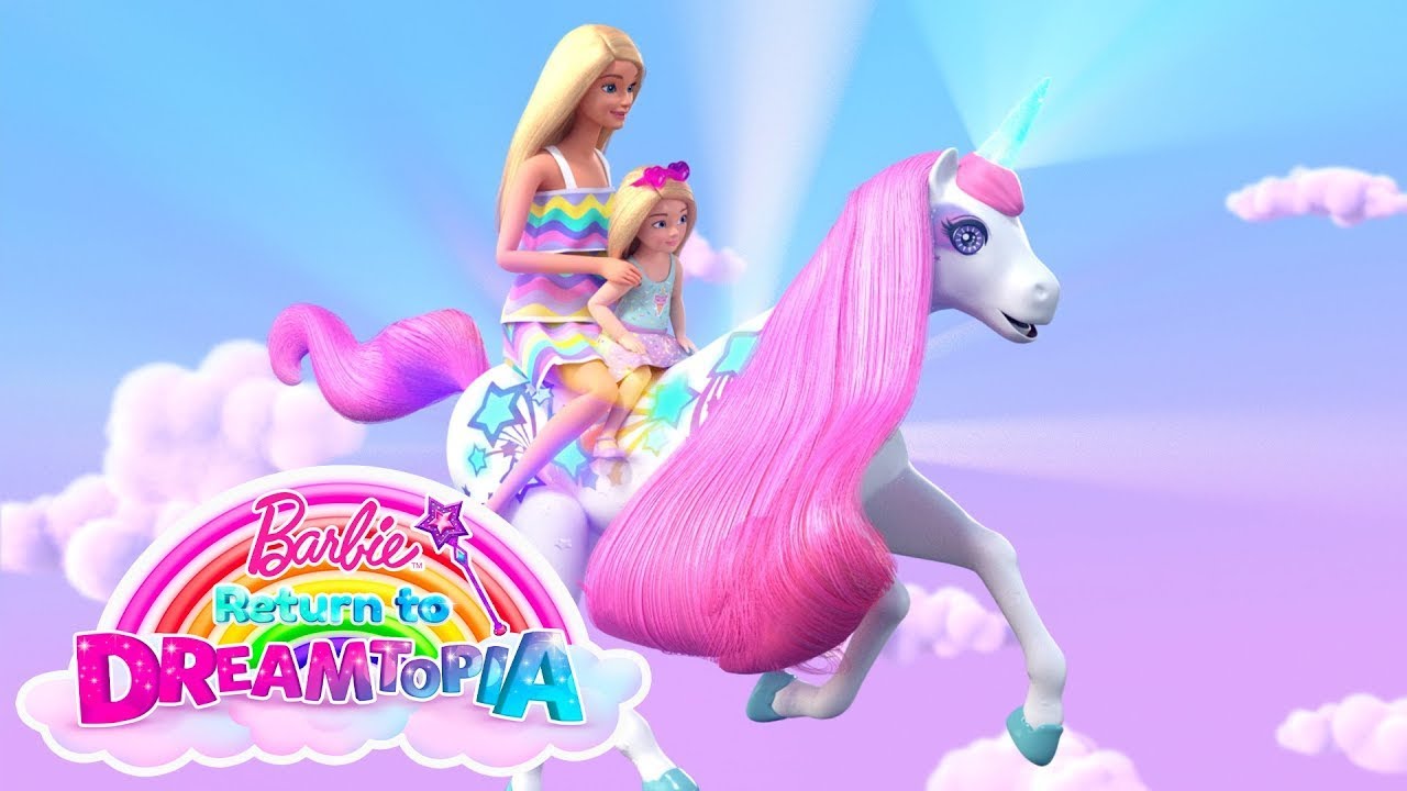Barbie und Chelsea Reiten Einhörner und die Regenbogen-Achterbahn | Barbies Rückkehr nach Dreamtopia