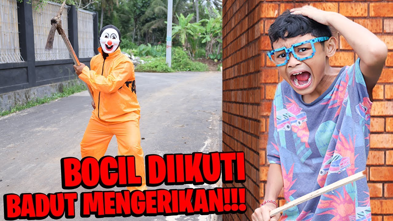 GAWAT!!! BOCIL DIIKUTI BADUT MENGERIKAN BAWA SENJATA!!!