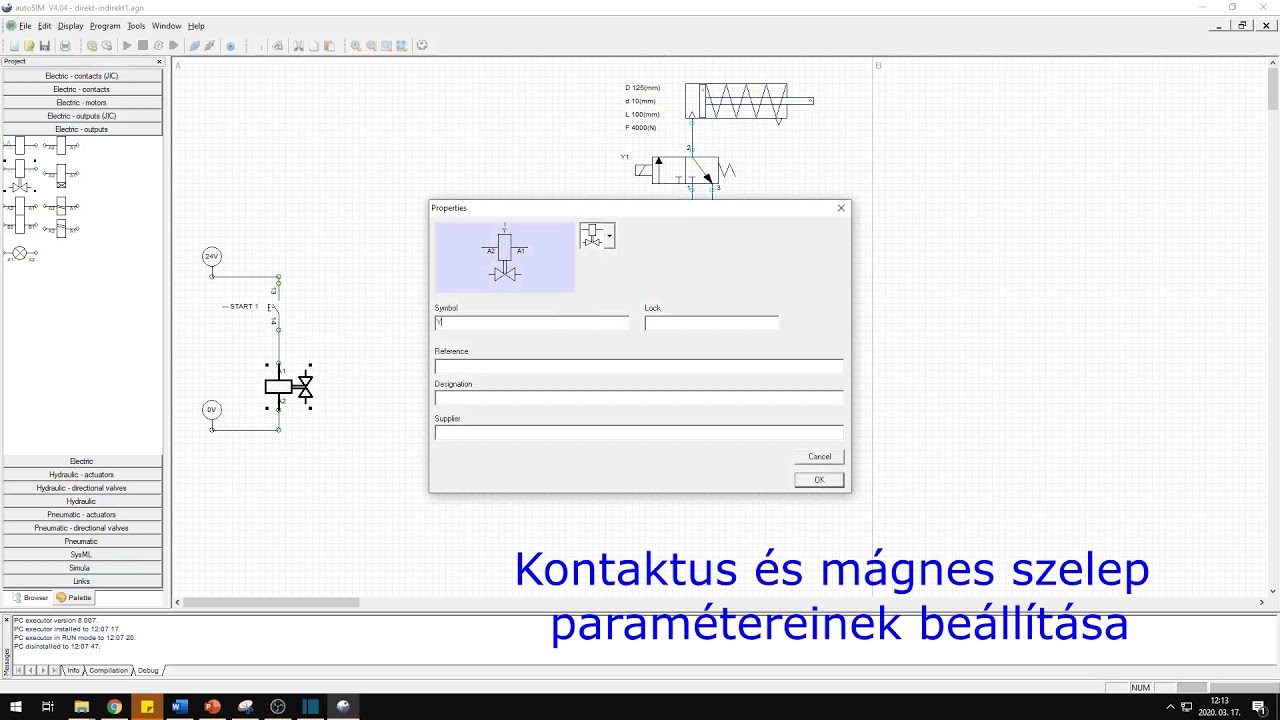 Direkt és indirekt elektropneumatikus vezérlés bemutatása szimulációval    1. lecke