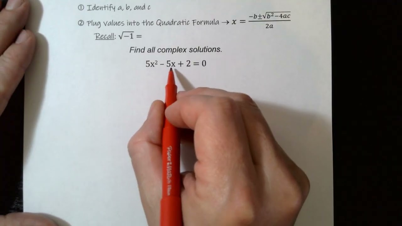 Solving a Quadratic Equation with Complex Roots