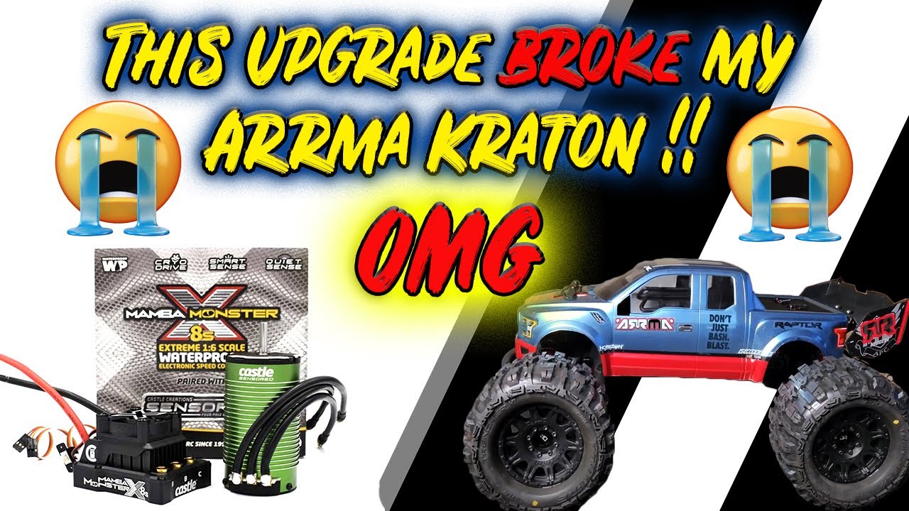 6s Arrma kraton gets 8s MAMBA MONSTER X Upgrade. Blew the wheels off!!