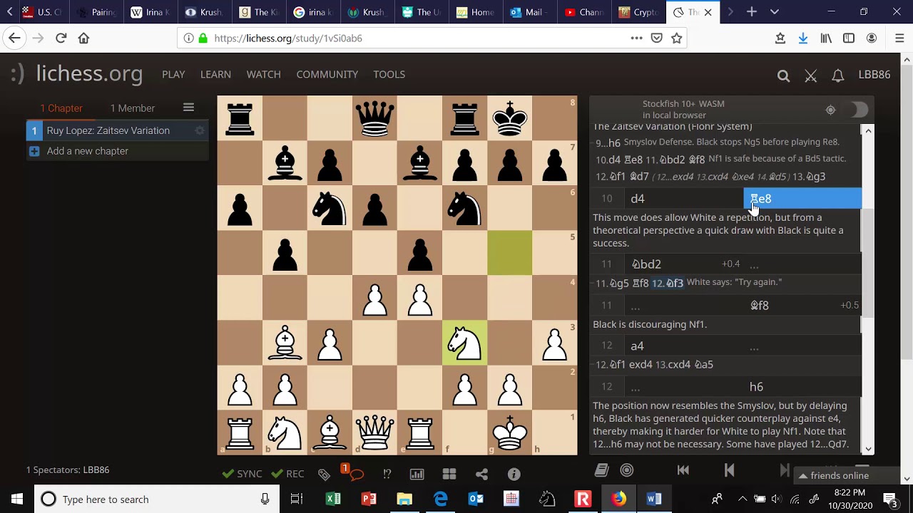 Ruy Lopez: Zaitsev Variation (Flohr System)