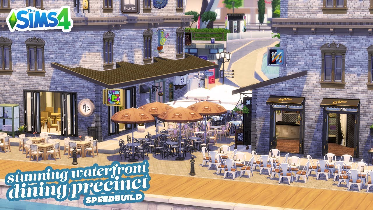 WATERFRONT CAFE & RESTAURANT SPEEDBUILD (no CC) | The Sims 4