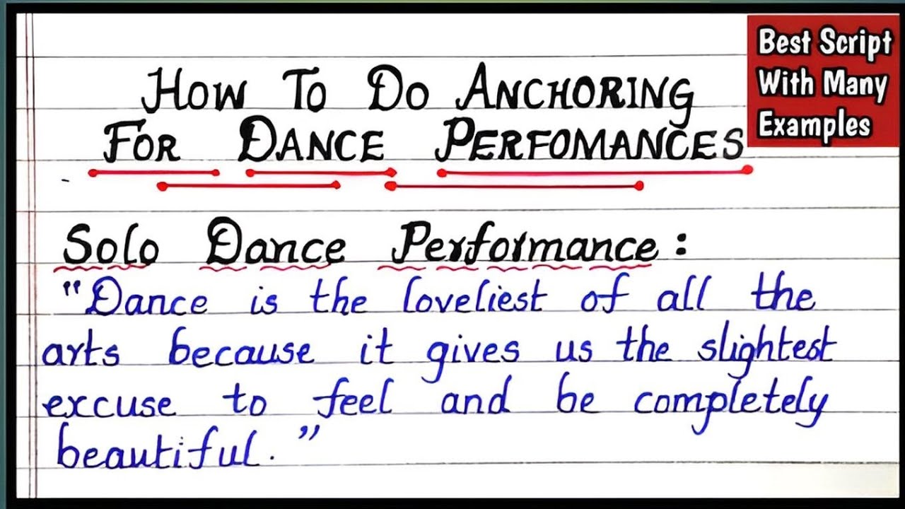 Cultural Program Dance Anchoring Script | Cultural Activities Program Anchoring | Write Right 4 U