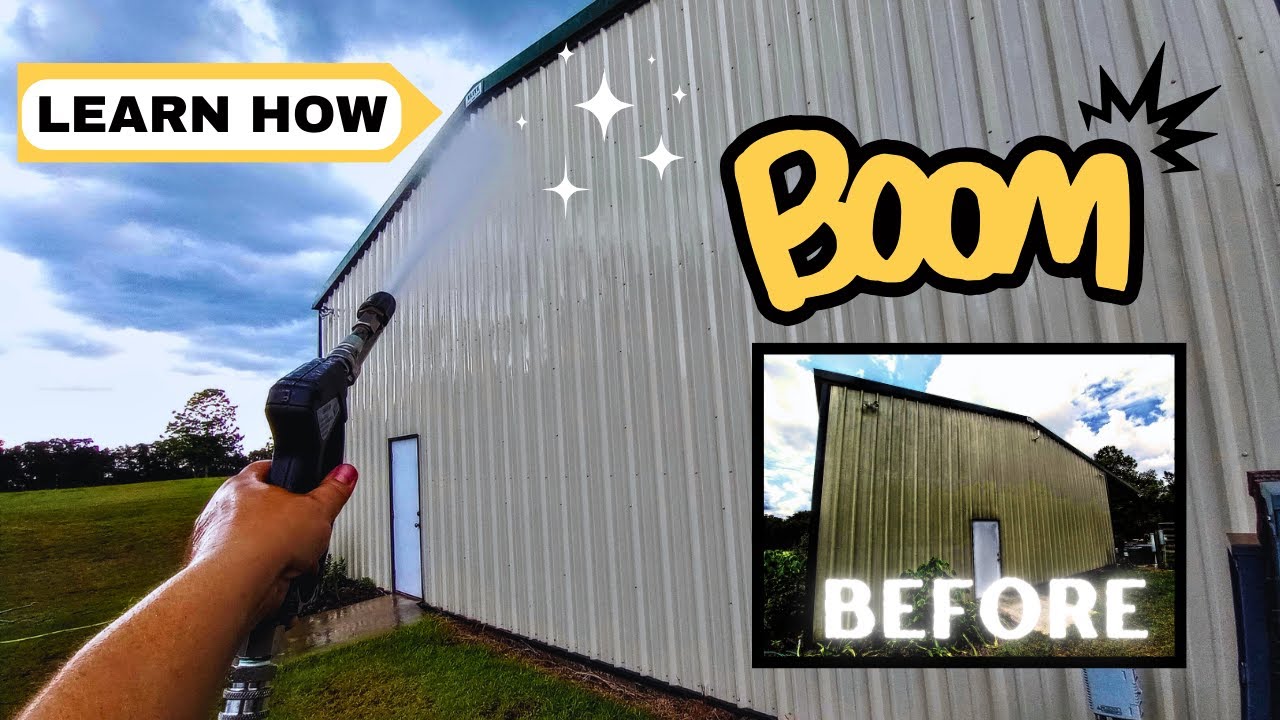 HOW TO wash a metal building in 3 EASY steps | Racing the Rain, NEW PUMP!