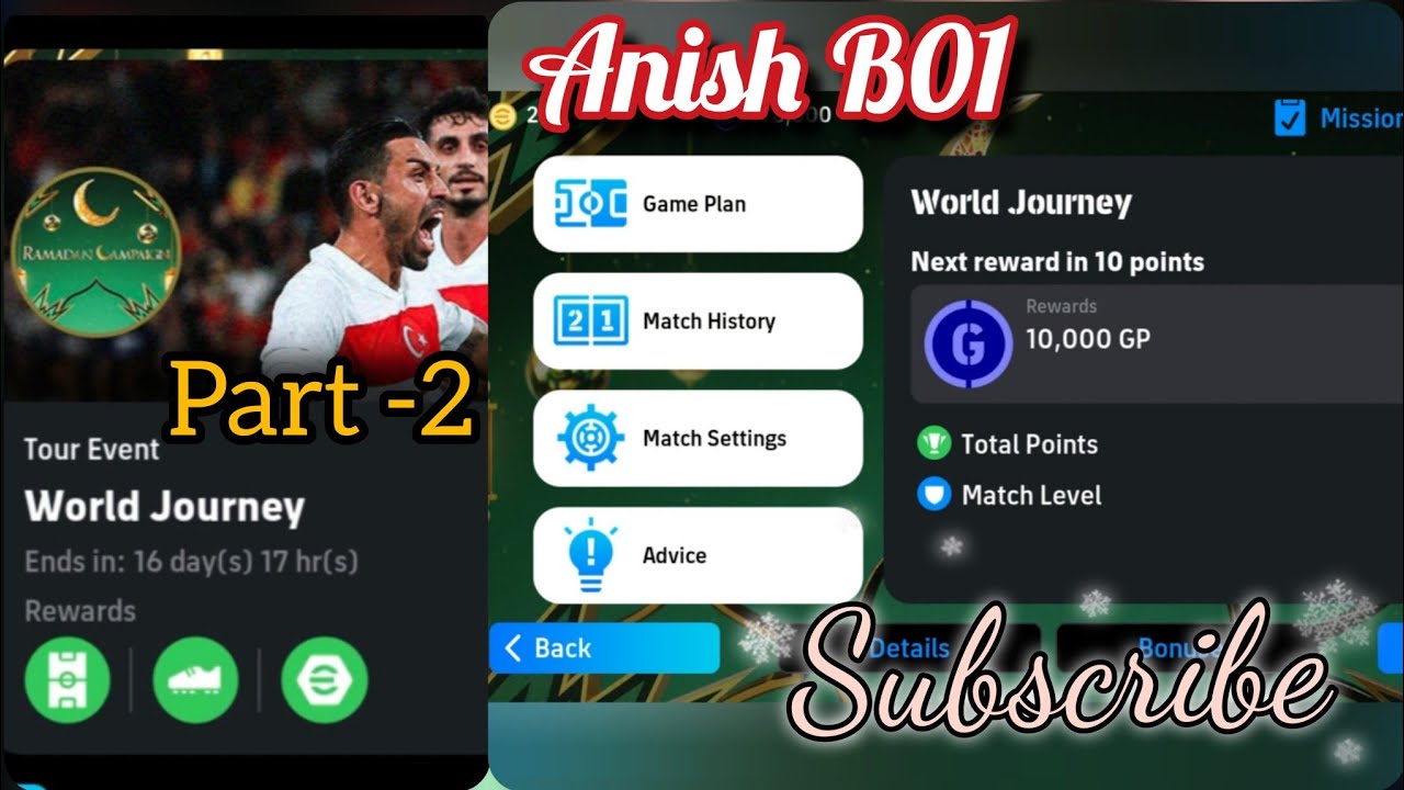 I #efootballgaming Part -2 Tour Event World Journey l #mobilegaming #efootball #efootballmobile 