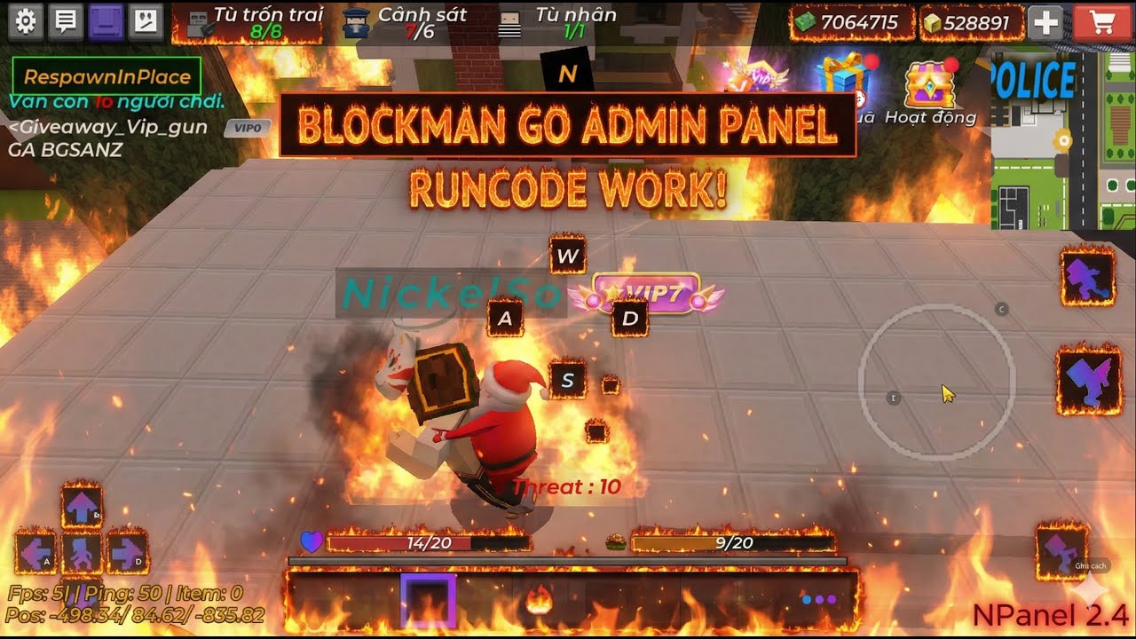 Blockman GO Admin Panel RUNCODE WORK