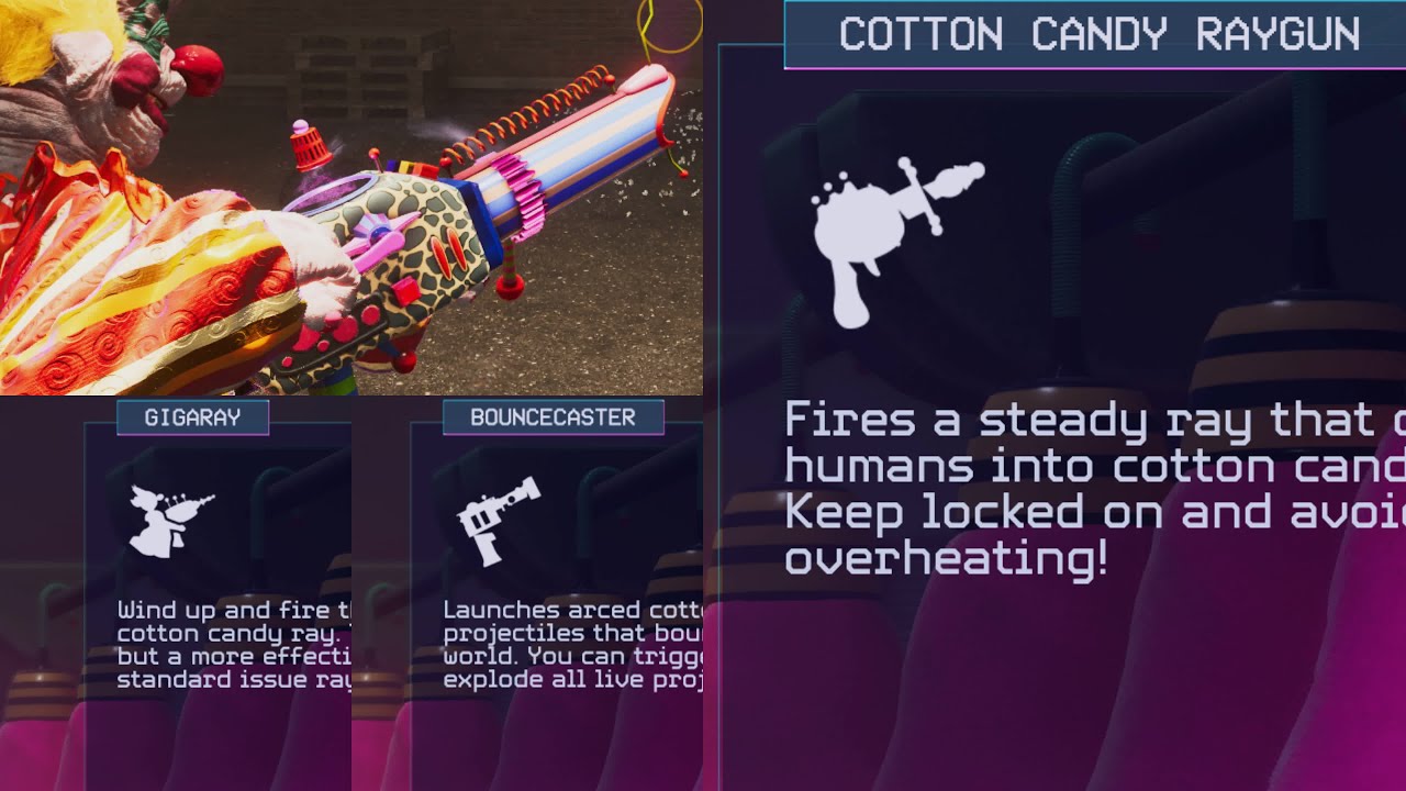 Killer klowns from outer space the game. all klown weapons