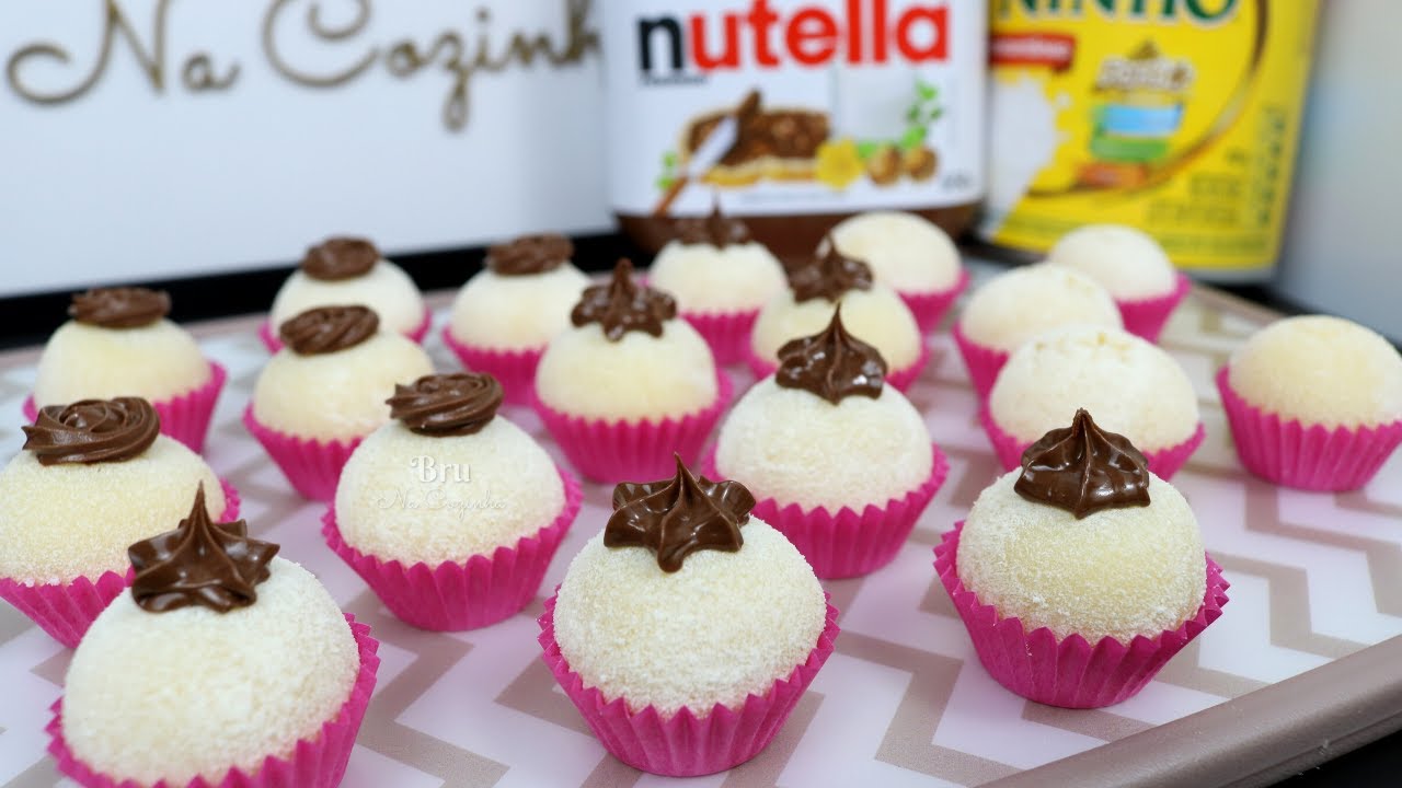 O MELHOR BRIGADEIRO DE LEITE NINHO - BRIGADEIRO DE LEITE NINHO COM NUTELLA | Bru na Cozinha|