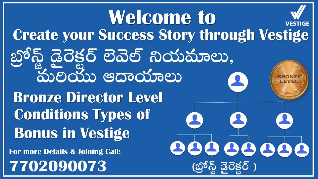 Vestige బ్రోన్జ్ డైరెక్టర్ లెవెల్ నియమాలు & ఆదాయాలు, Bronze Director Conditions & Incomes (Telugu)