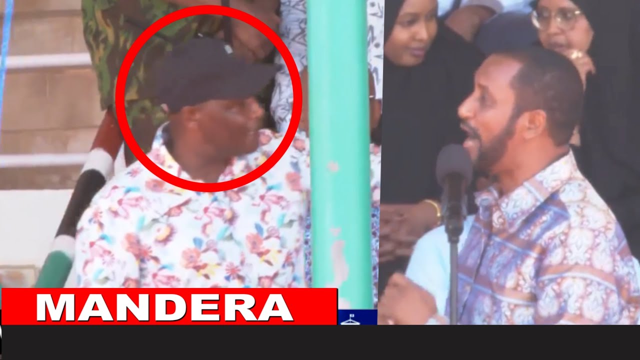 DRAMA!! Ruto's aid Farouk Kibet almost slapped Mandera Governor infront of Ruto in Mandera!🔥