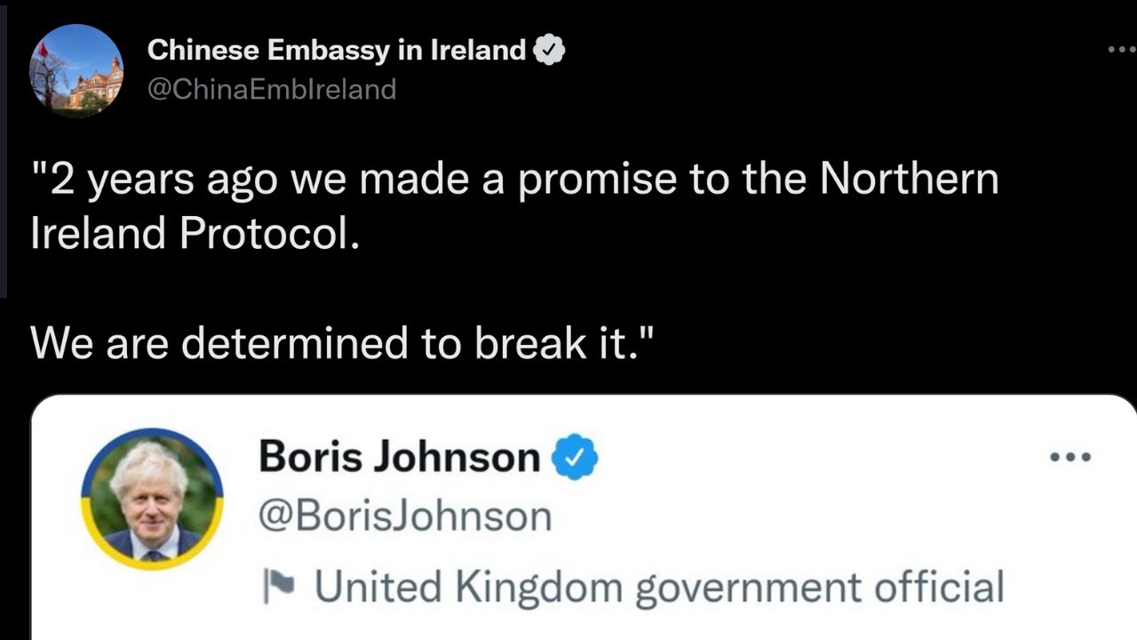 Brexit. Johnson trolled by Chinese embassy staff over the Northern Ireland Protocol.