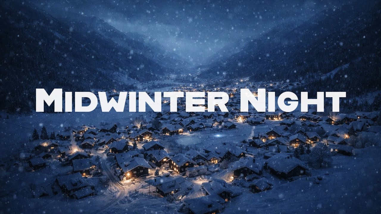 Midwinter Night — Nostalgic Orchestral Ambience | Quiet Snowfall Fantasy Village