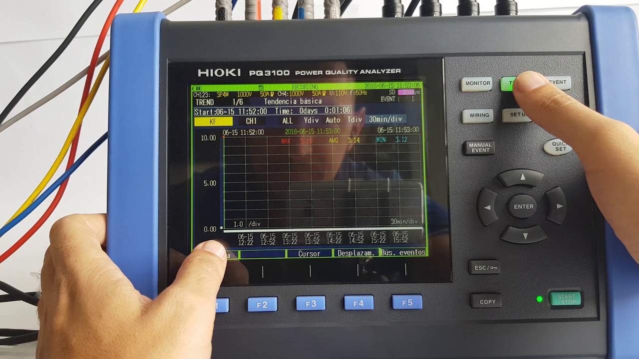 Analizador de calidad de energía Hioki PQ3100 Parte VII
