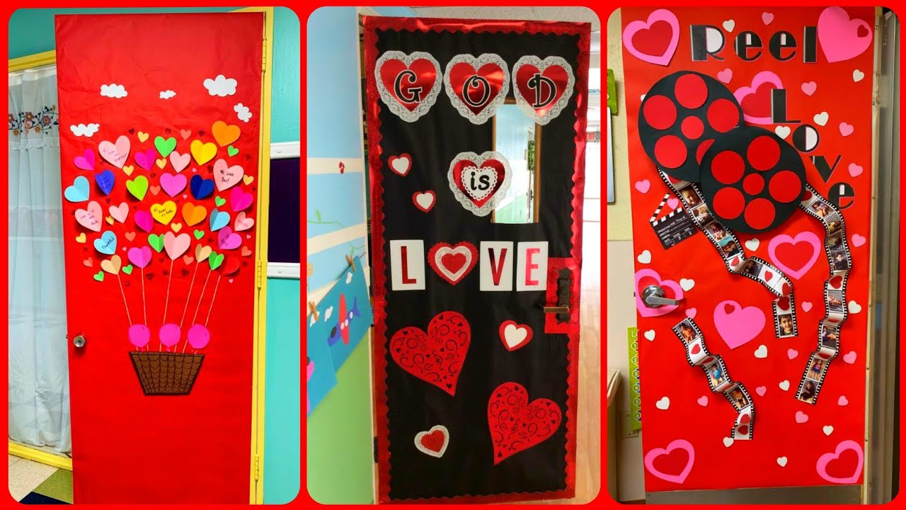 Diy valentine's day door decoration ideas for class room || Diy valentine's day door decor ideas