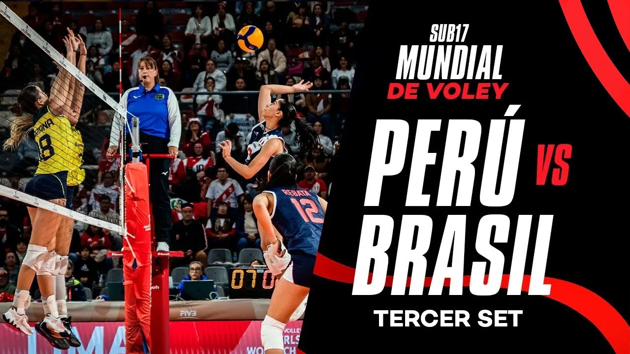 ¡Perú reacciona con fuerza!⚡TERCER SET de infarto ante Brasil en el Mundial Sub-17 de Vóley 2024 🇵🇪🏐