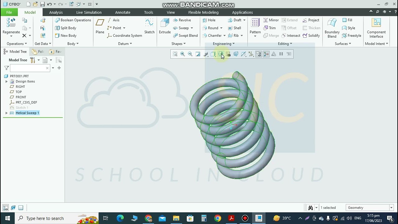 How to make Helical Spring in Creo 8.0