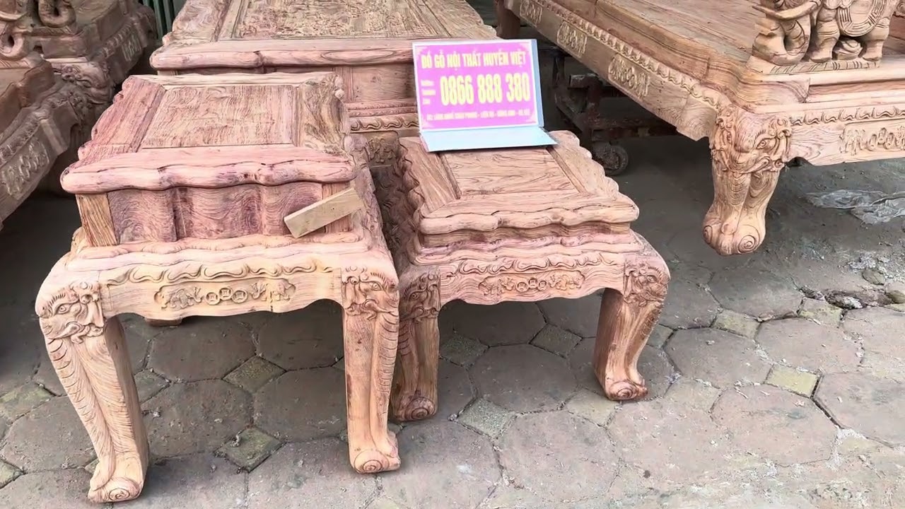 Minh quốc voi chiến tay 14 gỗ hương đá 
