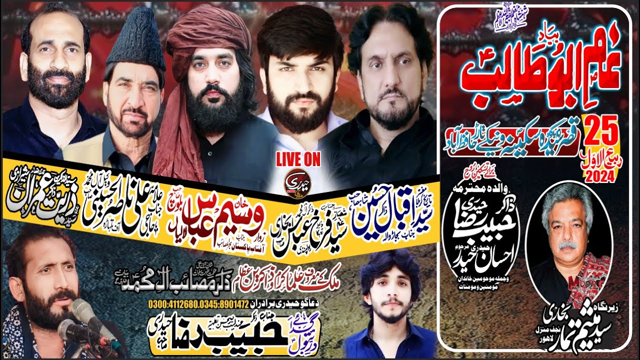 Live Majlis e Aza 25 Rabi ul Awal 2024 | Vanikay Tarar Hafizabad | Jalsa Zakir Habib Raza Haideri |