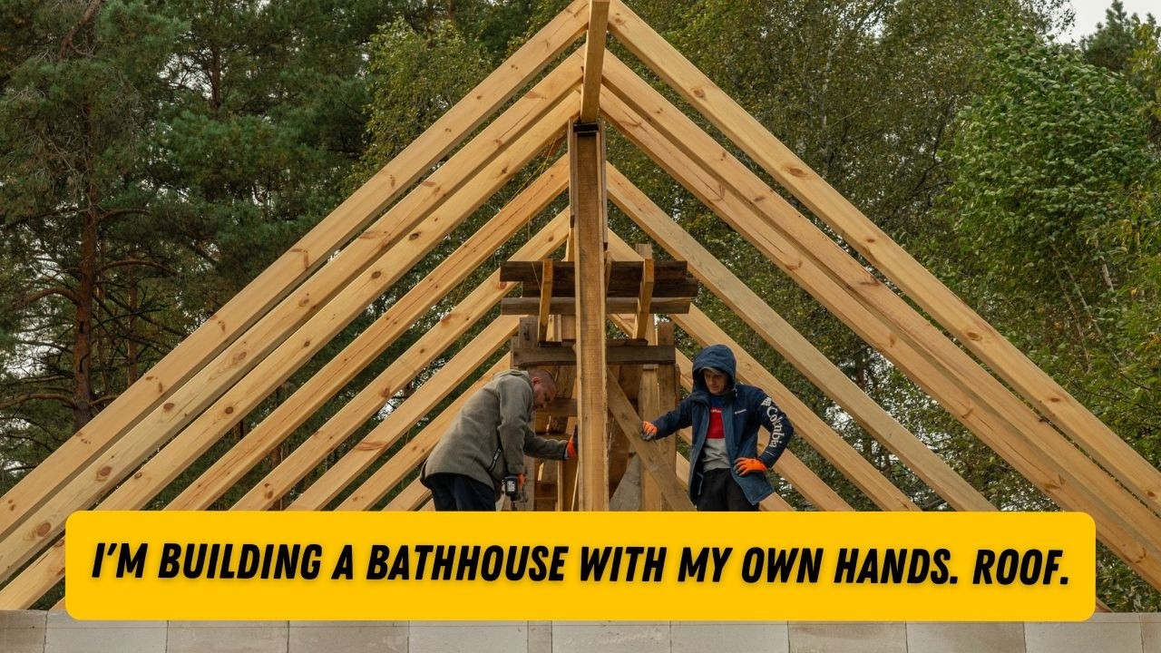 Life in the forest  Building a sauna house with my own hands.