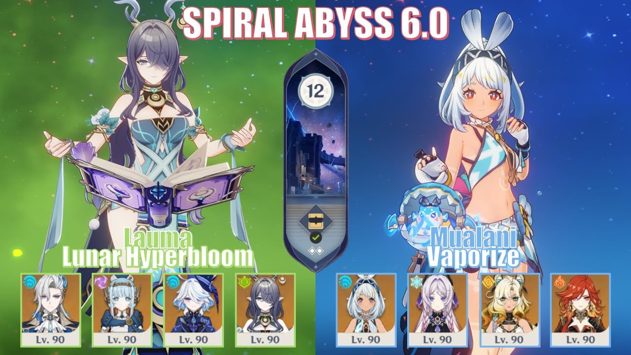 C0 Lauma Neuvillette Hyperbloom & C0 Mualani Vaporize | Spiral Abyss 6.0 | Genshin Impact