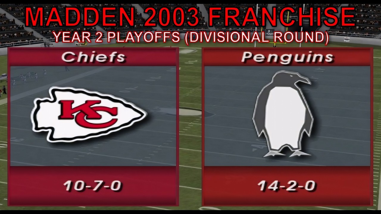 Penguins Franchise! Year 2 Playoffs (Divisional Round) vs Chiefs in Madden 2003