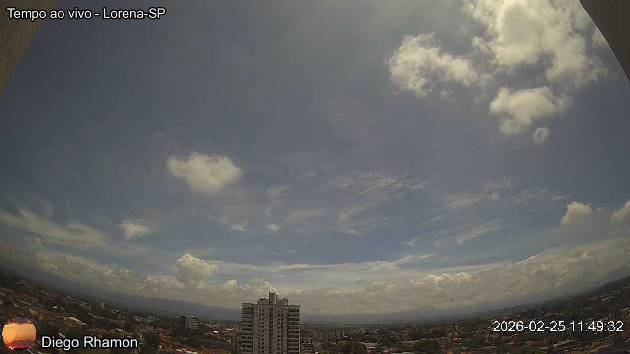 Ao vivo - Céu de Lorena-SP e Serra da Mantiqueira - 25/02/2026
