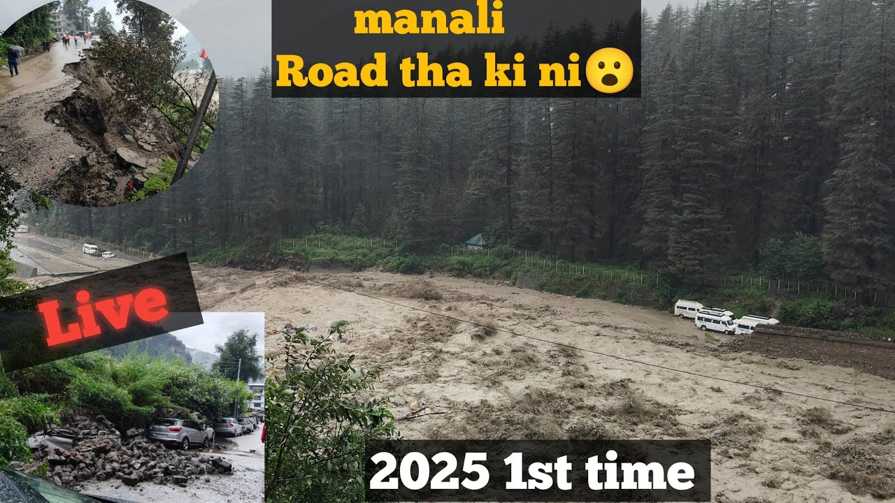2025 flash flood manali Himachal Pradesh || manali highway total closed #flashflood #manali 