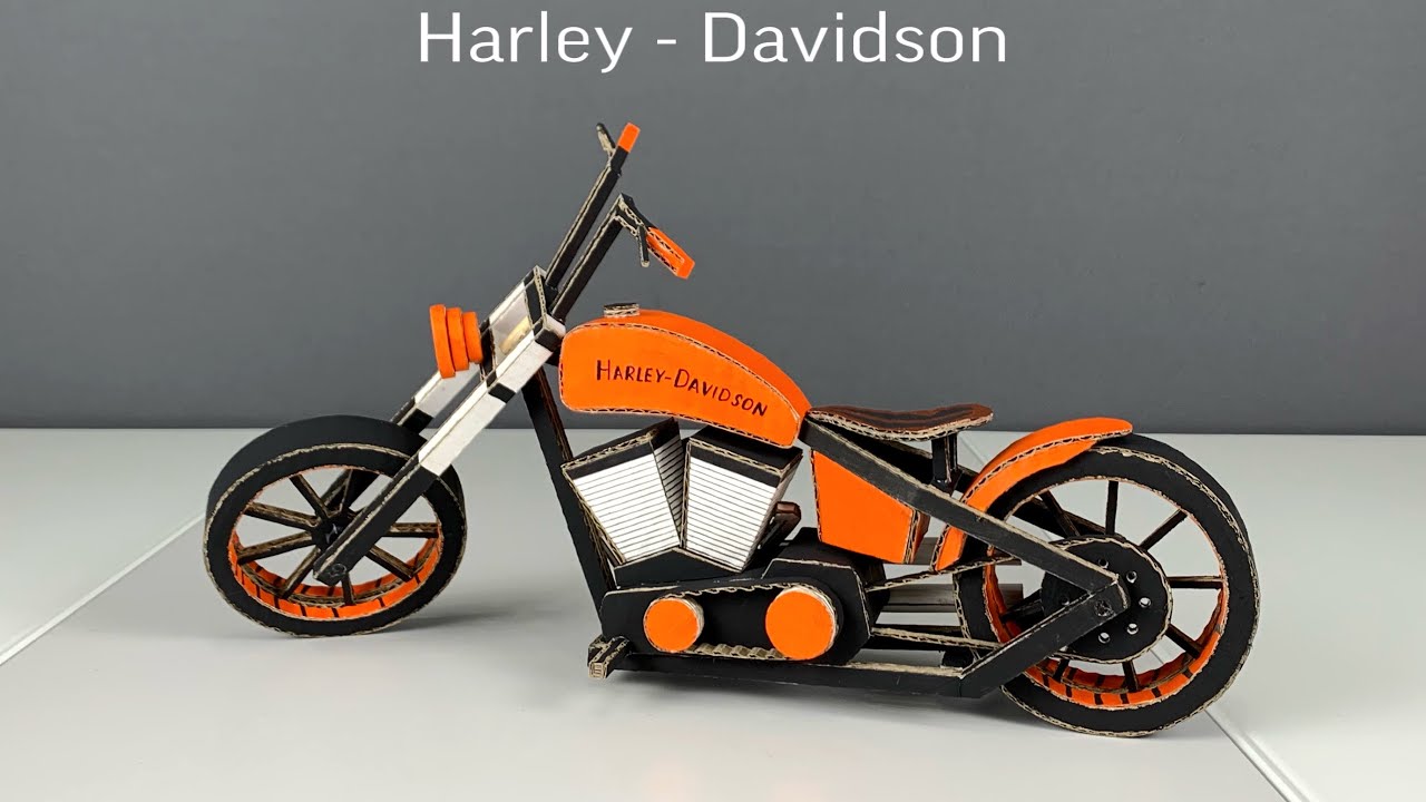 How to make Harley Davidson from cardboard very simple