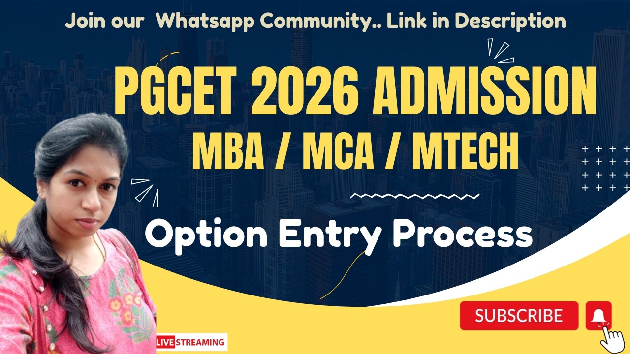 PGCET 2026 Admission Process | Option Entry Details | #pgcet2026 #pgcetmba #pgcetmca #pgcetmtech