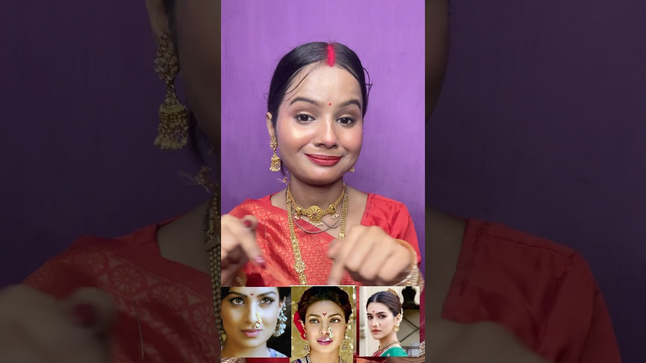 Maharashtrian Nath & bindi hack 2024 #makeuphacks #hack #shorts #youtubeshorts