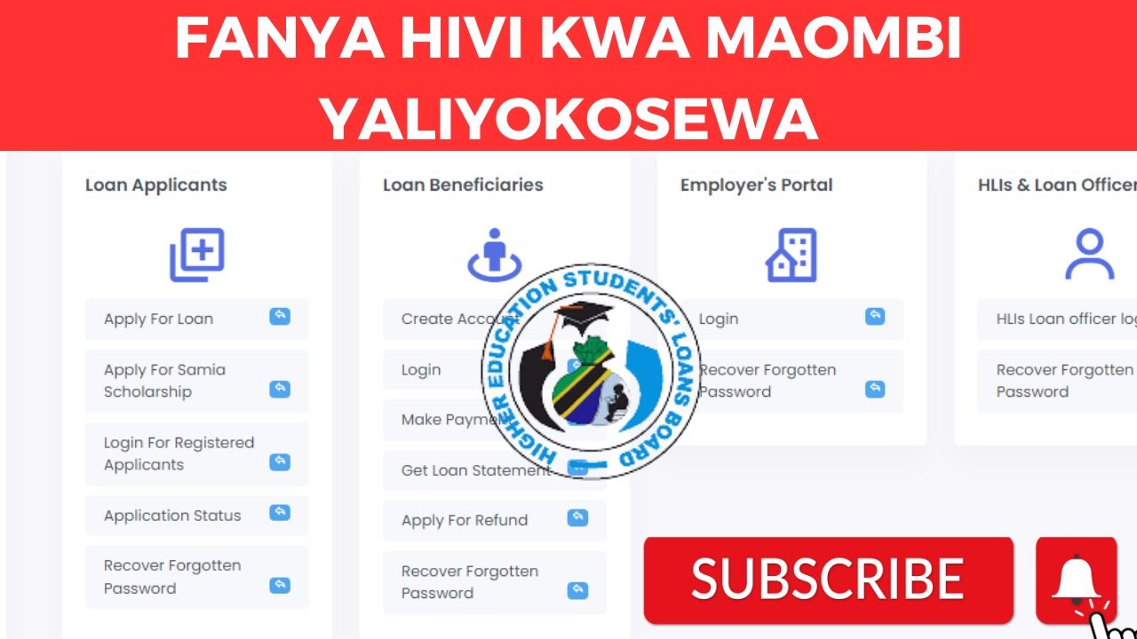 JINSI YA KUFANYA MAREKEBISHO MAOMBI YA MKOPO ELIMU YA JUU
