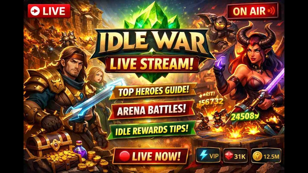 Idle War Live - 09 March 2026 🔥 Top Heroes, Arena Battles & Idle Farming Guide // #parshow #live