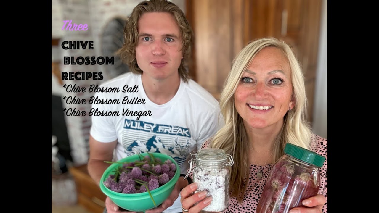 3 delightfully good *Chive Blossom* recipes. Finishing Salt, Flower Butter & Chive Blossom Vinegar.